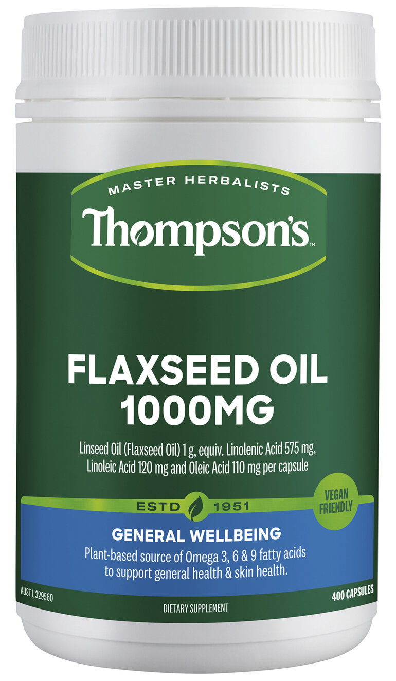 Thompson's Gel-free Flaxseed Oil 1000mg 400 Vegi-Caps
