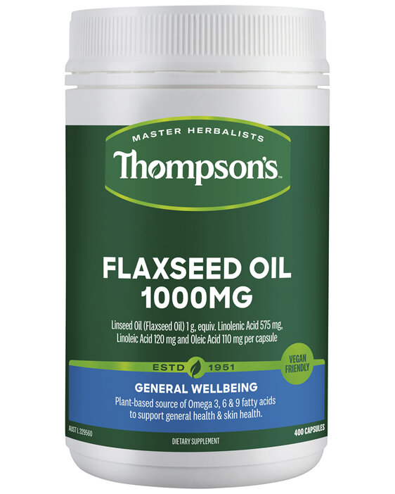 Thompson's Gel-free Flaxseed Oil 1000mg 400 Vegi-Caps