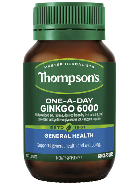 Thompson's One-a-day Ginkgo Biloba 6000mg 60 Caps