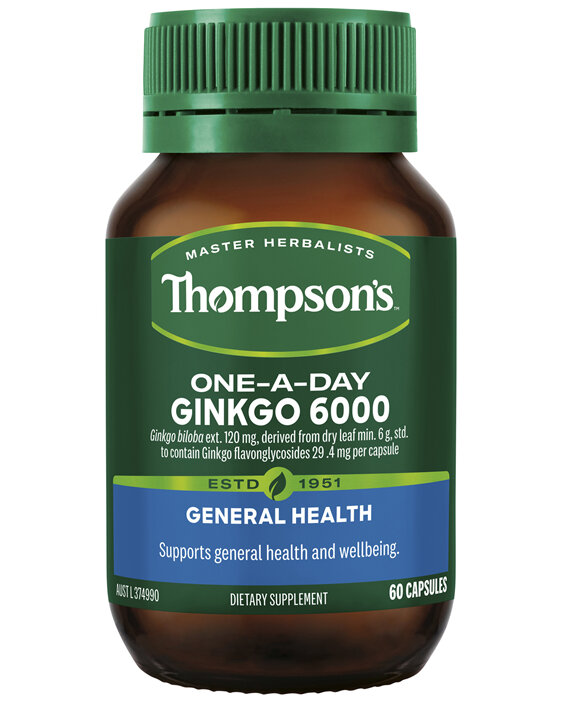 Thompson's One-a-day Ginkgo Biloba 6000mg 60 Caps