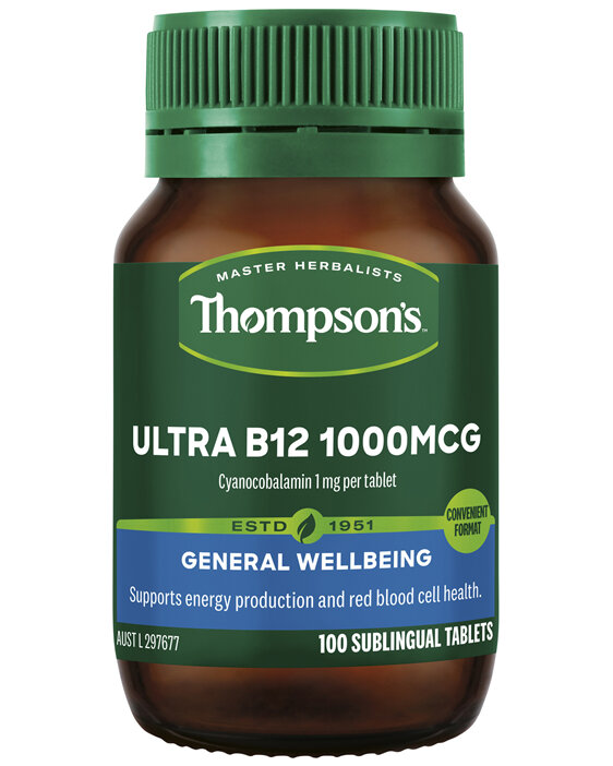 Thompsons Ultra B12 1000mcg Chewable 100 Tablets