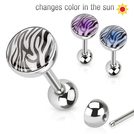 Tiger Print Barbell w/ Solar Activated Dome Top