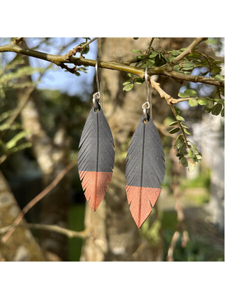 Tomtit earrings with copper tips