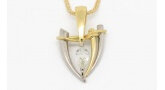 TRIOLETTE DIAMOND YELLOW AND WHITE GOLD AFRICAN INSPIRED PENDANT