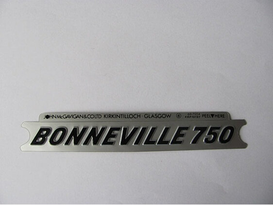 Triumph Bonneville 750 Side Cover Badge Sticker Black & Silver