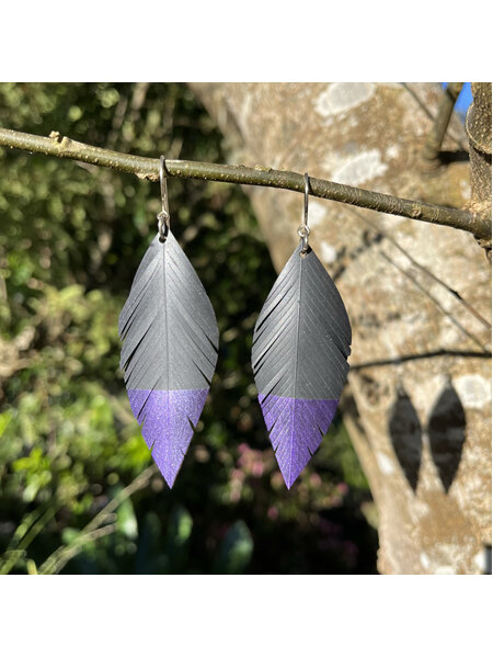 Tumeke earrings with purple tips