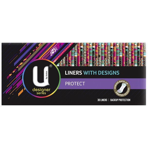 U by Kotex Protect Liners with Design 30 Pack