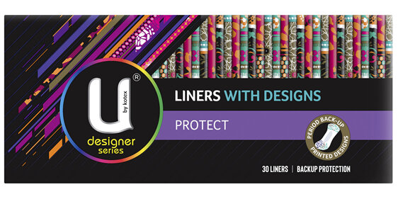 U by Kotex Protect Liners with Design 30 Pack