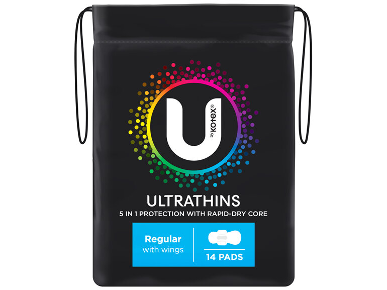 U by Kotex Ultrathin Pads Regular with Wings 14 Pack