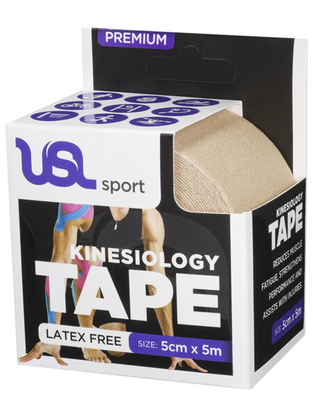 USL Premium Kinesiology Tex Tape Beige 5cm x 5m