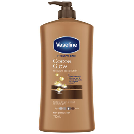 Vaseline Intensive Care Body Lotion for dry skin Cocoa Glow 48h moisturising skin care 750 ml