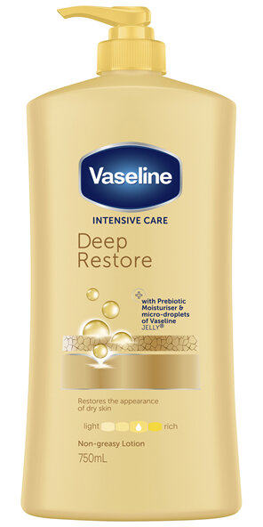 Vaseline Intensive Care Deep Restore Body Lotion for nourished, healthy-looking skin 750mL