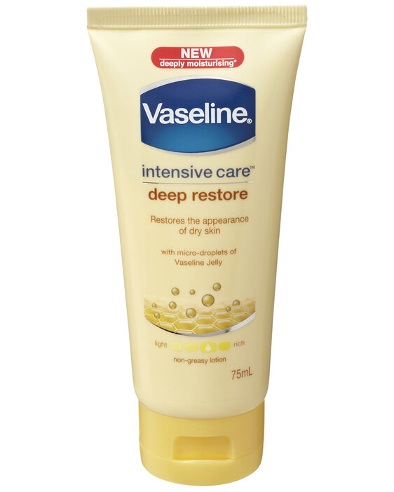 Vaseline Intensive Care Deep Restore Body Lotion for nourished, healthy-looking skin 75mL