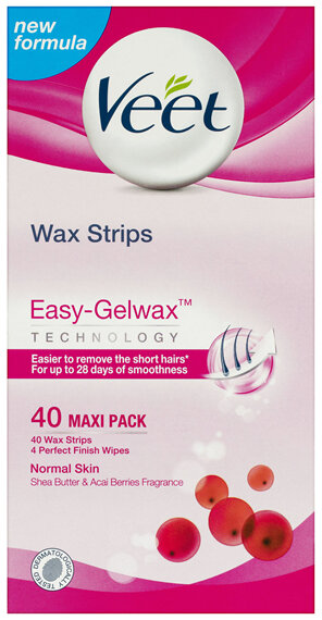 Veet Easy Grip Wax Strips Hair Removal 40 Pack