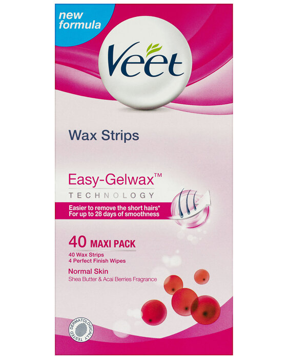 Veet Easy Grip Wax Strips Hair Removal 40 Pack