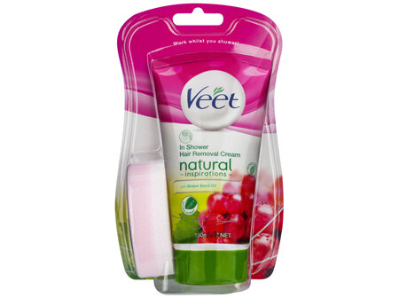 Veet Natural Inspirations Shower Cream Grape Seed Oil Hair Removal 150ml