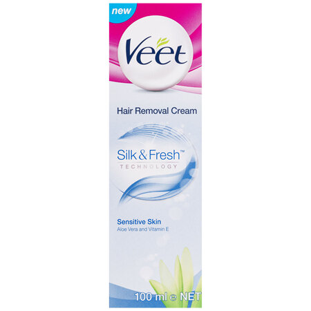Veet Pure Hair Removal Cream Legs and Body Sensitive Skin 100mL