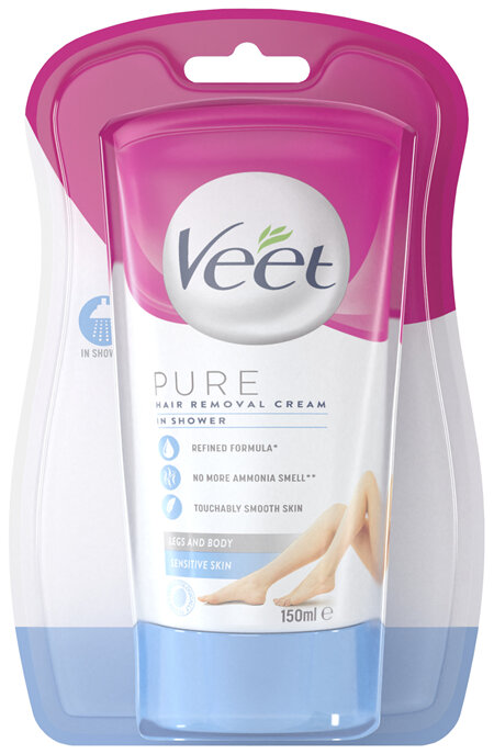 Veet Pure In Shower Hair Removal Cream for Sensitive Skin 150g