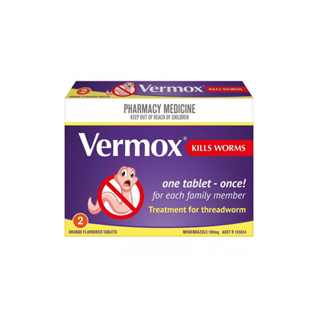 Vermox 100mg Tablets 2s