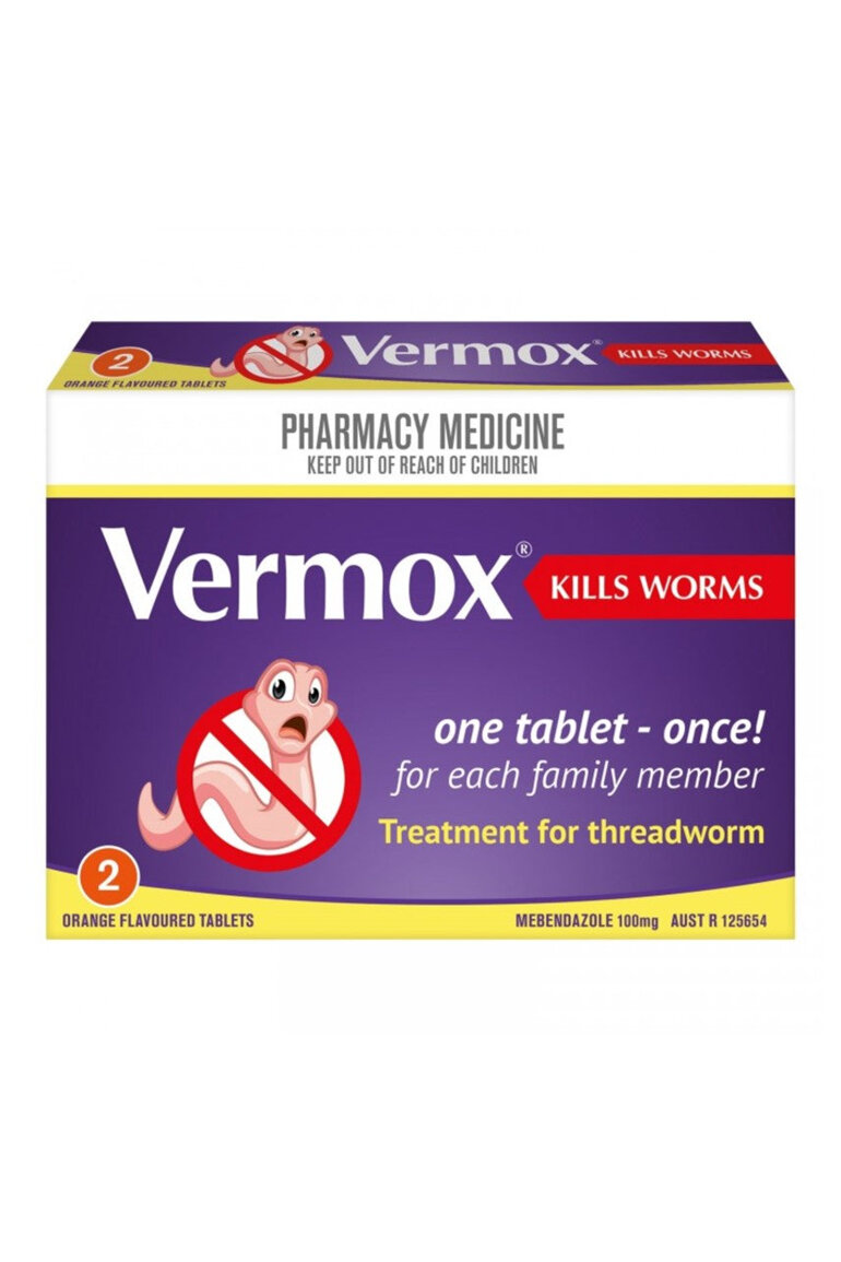 Vermox 100mg Tablets 2s
