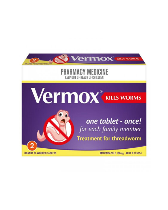 Vermox 100mg Tablets 2s