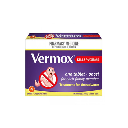 Vermox 100mg Tablets 4s