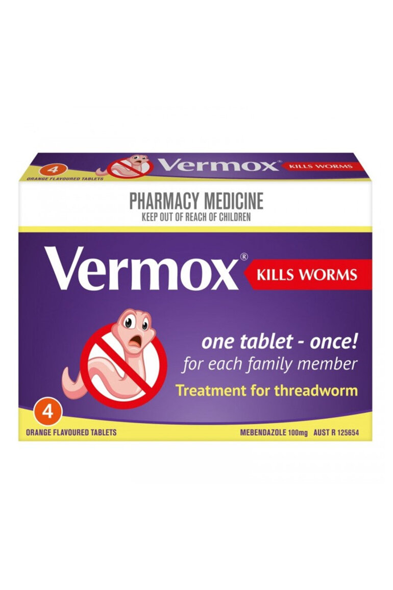 Vermox 100mg Tablets 4s