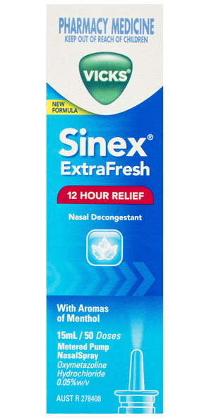 Vicks Sinex ExtraFresh Decongestant Nasal Spray 15mL