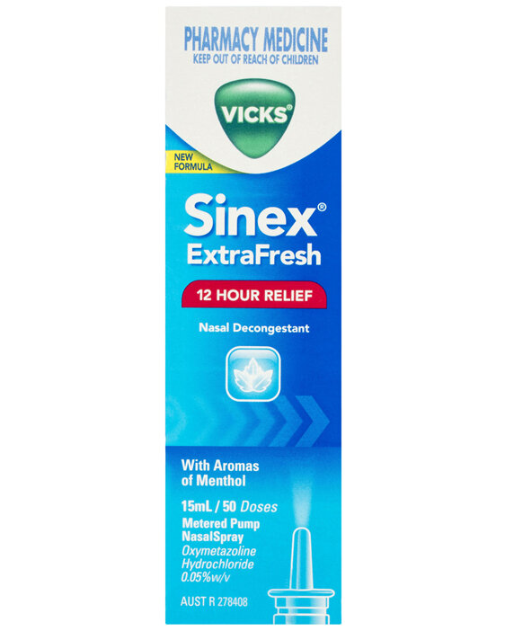 Vicks Sinex ExtraFresh Decongestant Nasal Spray 15mL
