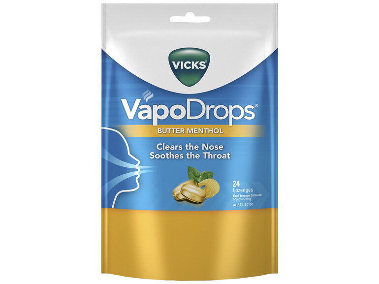 Vicks VapoDrops Butter Menthol Lozenges 24 Pack