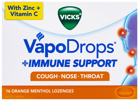 Vicks VapoDrops Immune Support Orange 16pk