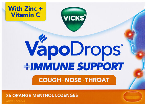 Vicks VapoDrops Immune Support Orange 36pk