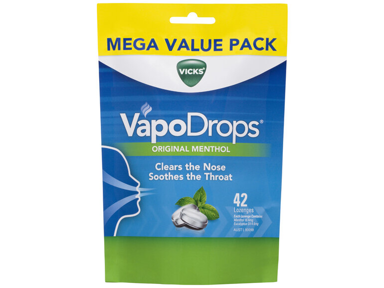 Vicks VapoDrops Original Menthol 42 Lozenges - Cough & Cold