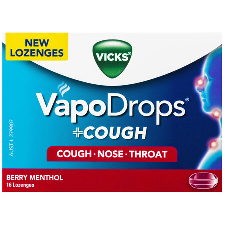 VICKS VapoDrops+Cough Berry Menthol 16 Lozenges