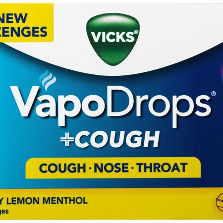 VICKS VapoDrops+Cough Honey Lemon Menthol 36 Lozenges