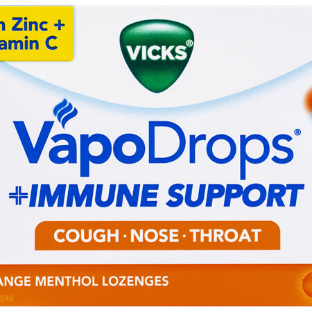 VICKS VapoDrops+Immune Support Orange 16 Lozenges