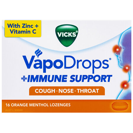 VICKS VapoDrops+Immune Support Orange 16 Lozenges