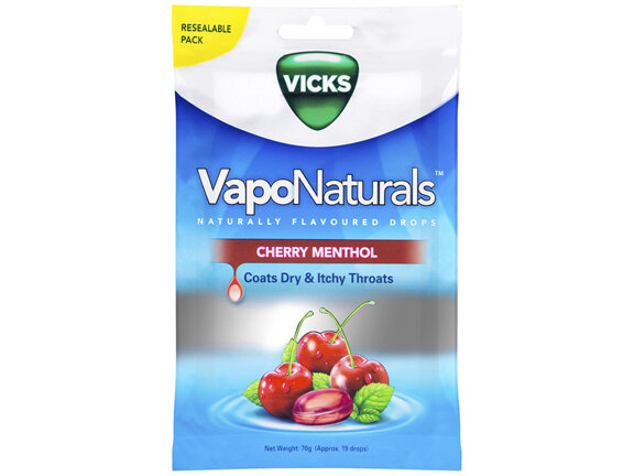 Vicks VapoNaturals Cherry Menthol Flavoured Drops 19 Drops