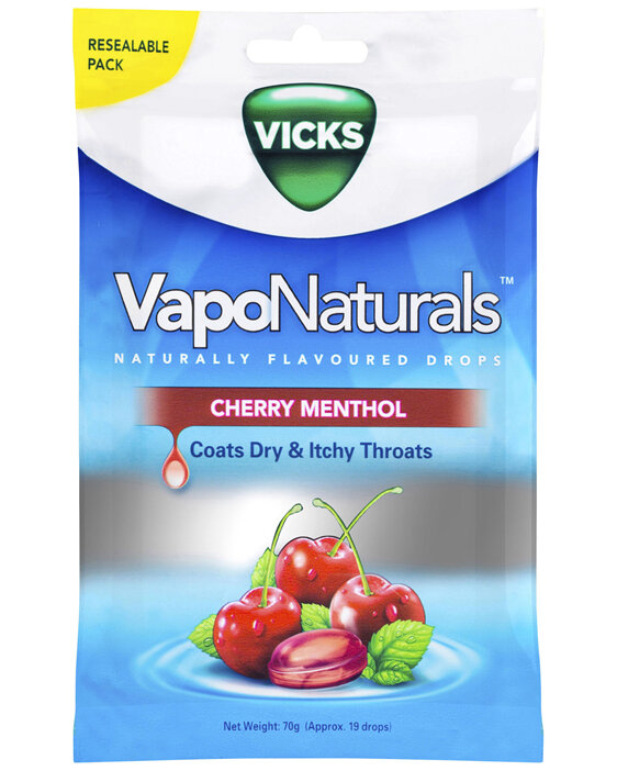 Vicks VapoNaturals Cherry Menthol Flavoured Drops 19 Drops