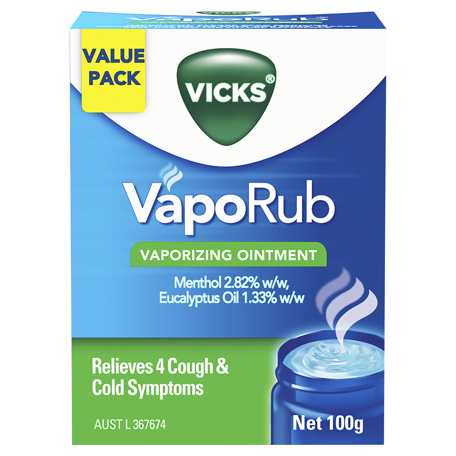 Vicks VapoRub Chest Rub and Vaporizing Ointment Decongestant 100g - Oberon  Pharmacy