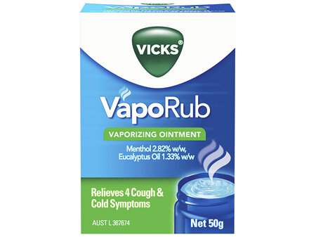 Vicks VapoRub Vaporizing Ointment Relief from Cough & Cold Symptoms 50g - Cough & Cold