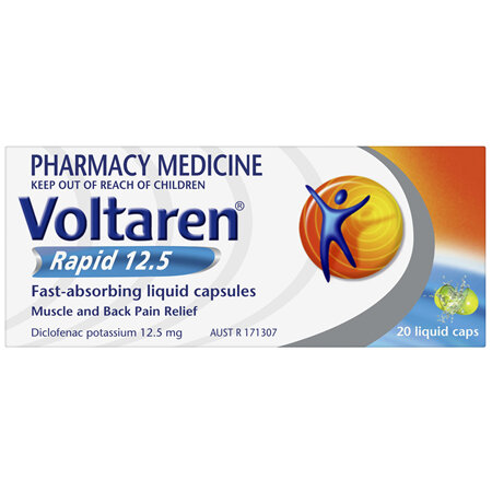 Voltaren Rapid 12.5mg, Pain Relief Liquid Capsules 20 Pack