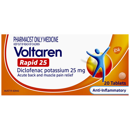Voltaren Rapid 25 20 Tablets