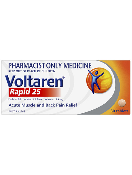 Voltaren Rapid 25, 30 tablets (pain relief)