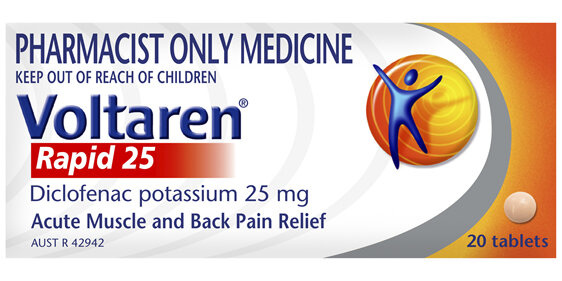 Voltaren Rapid 25 Pain Relief Tablets 20 Pack