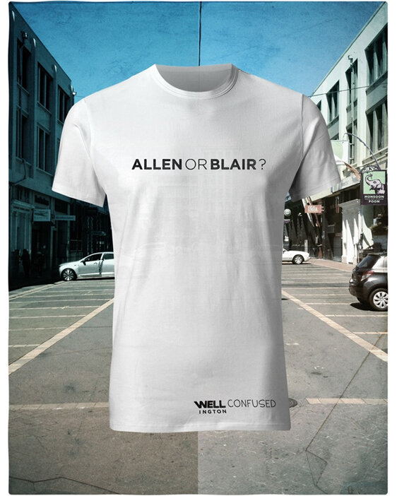 Well Confused, Black on White T-Shirt - Allen or Blair