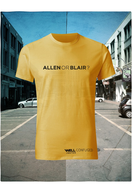Well Confused, Black on Yellow T-Shirt - Allen or Blair