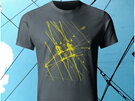 Well Connected, Yellow on Charcoal T-Shirt - Power Lines