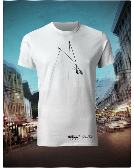 Well Trollied, black on white T-Shirt