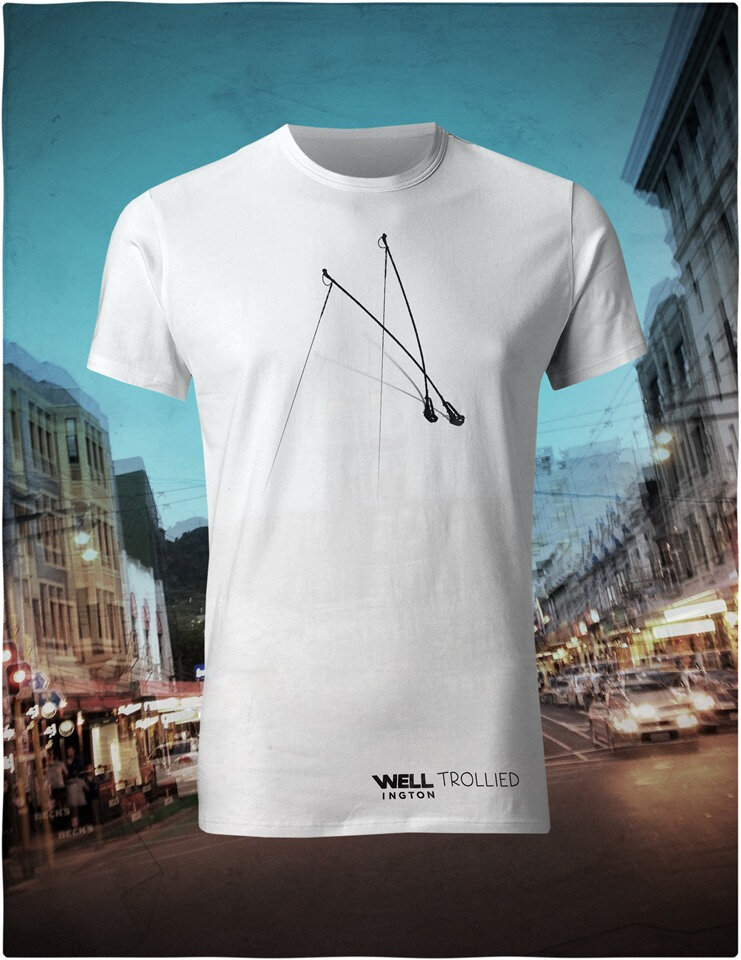Well Trollied, black on white T-Shirt